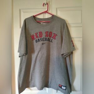 Nike Gray Red Sox Baseball Tee with Red and Navy Graphics Men's 3XL